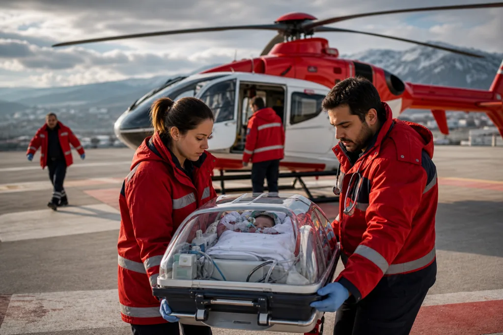 1 Günlük Kalp Hastası Bebek Helikopterle Van’a Sevk Edildi