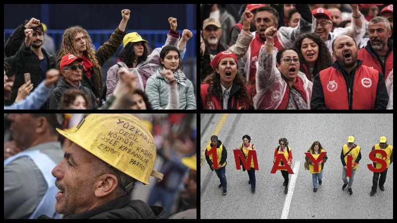 <p>Taksim bu yıl da kapatıldı, Türkiye'nin dört bir yanından binlerce kişi meydanlarda Emek ve Dayanışma Günü'nü kutladı: İşte kare kare 1 Mayıs!</p>