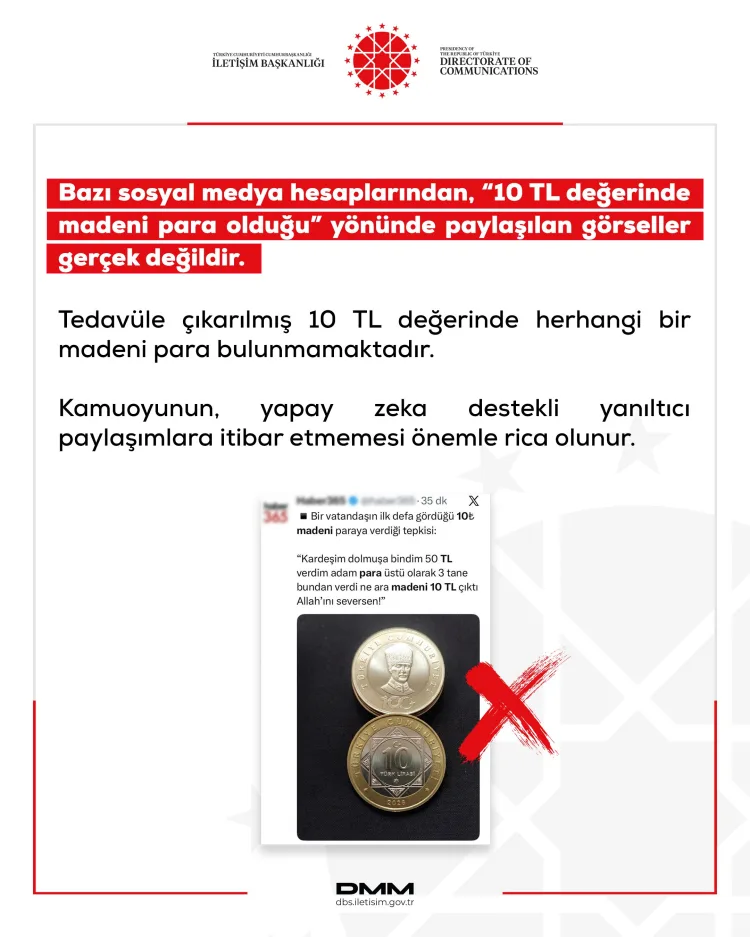10 TL Madeni Para İddiaları Gerçek Değil!