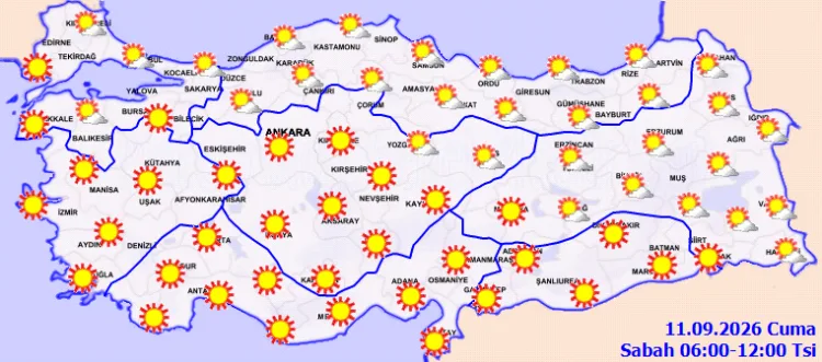 11 Eylül Hava Durumu: Yağış ve Sıcaklık Bekleniyor