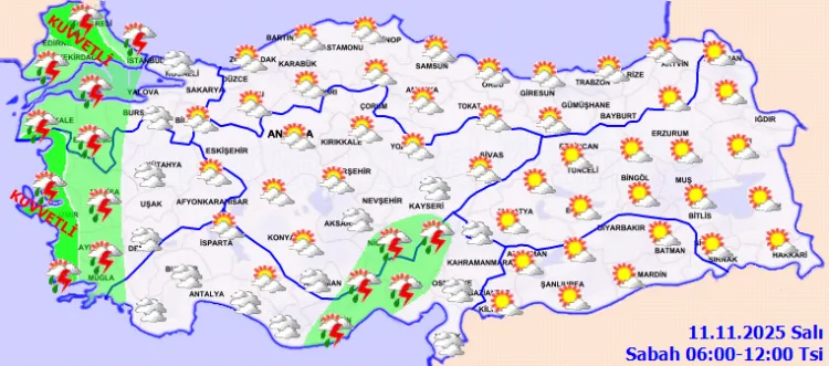 11 Kasım’da Türkiye’yi Bekleyen Sağanak Yağış