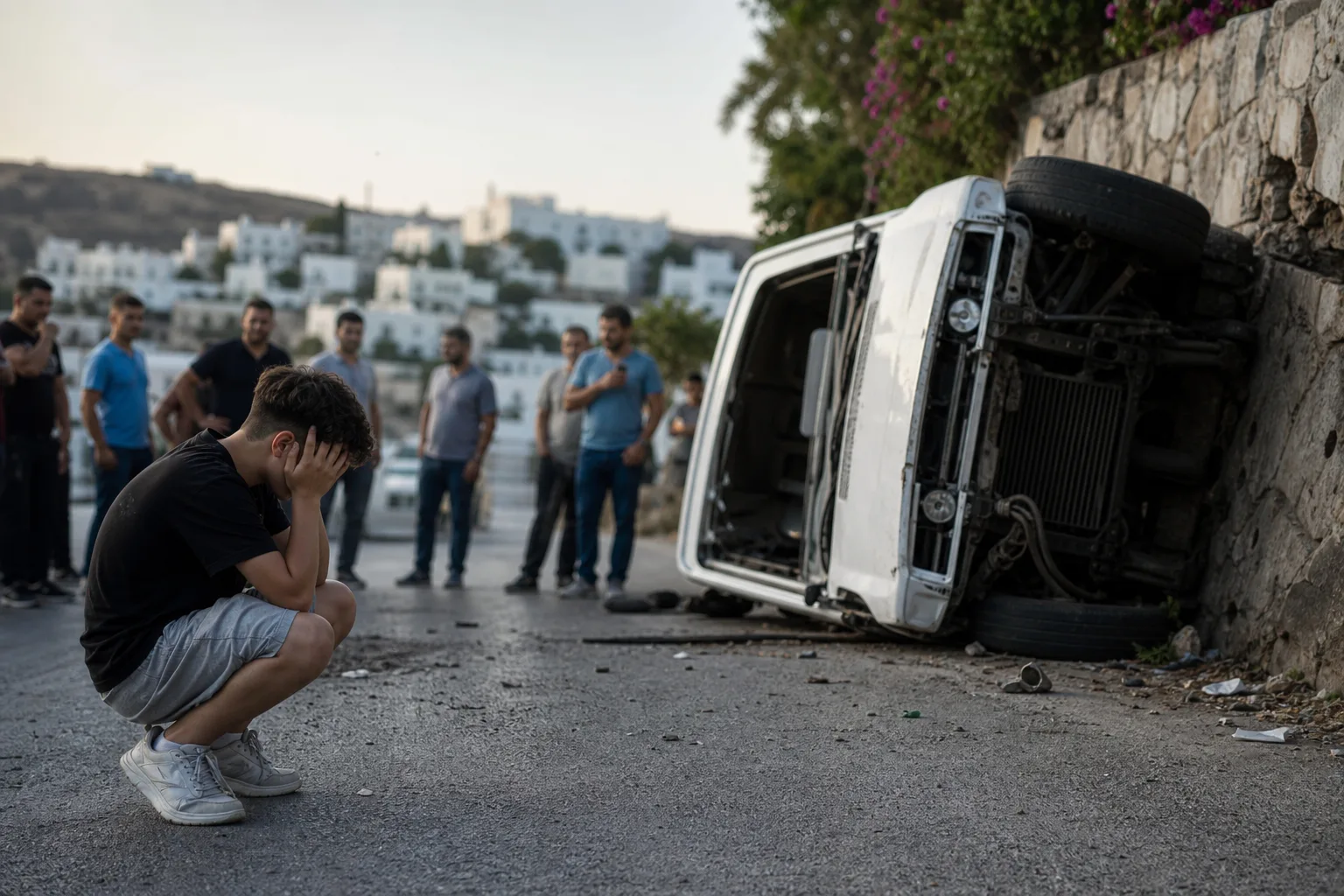 15 Yaşındaki Sürücünün Kaza Geçirdiği Kamyonet Çukura Düştü