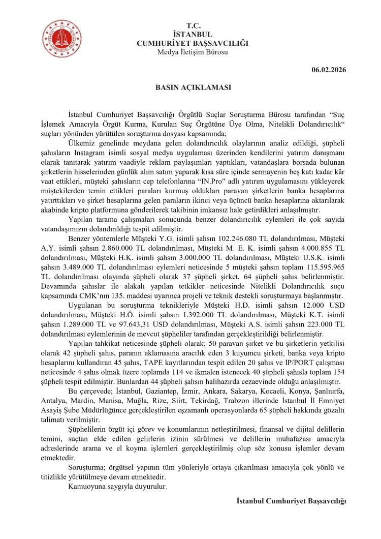 16 İlde Yatırım Dolandırıcılığına Büyük Operasyon!