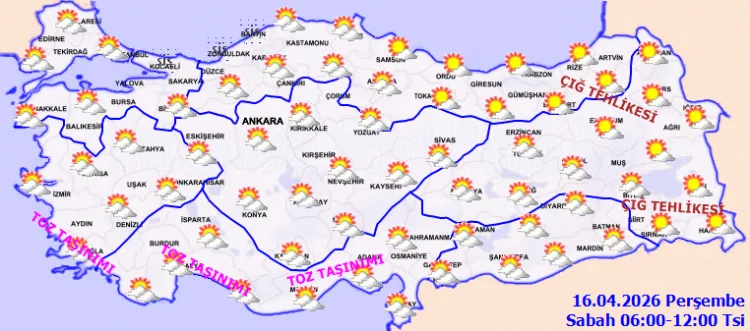 16 Nisan Hava Durumu: Sağanak ve Toz Uyarısı!