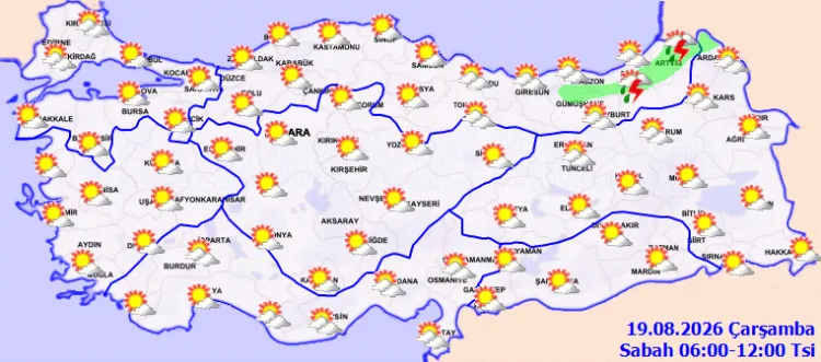 19 Ağustos Hava Durumu: Bulutlar ve Yağışlar