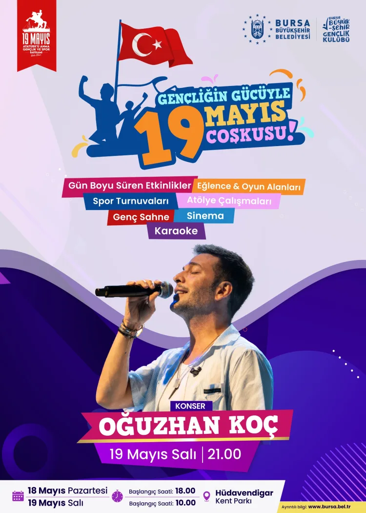 19 Mayıs Coşkusu Bursa’da Oğuzhan Koç ile Zirveye Ulaşıyor!