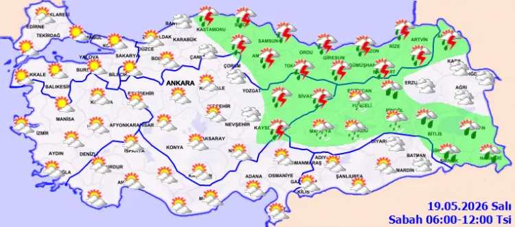 19 Mayıs’ta Hava Durumu: Sağanak ve Soğuk Hava