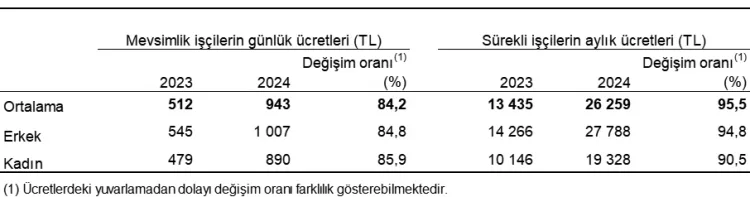 Tarımsal ücret artışları