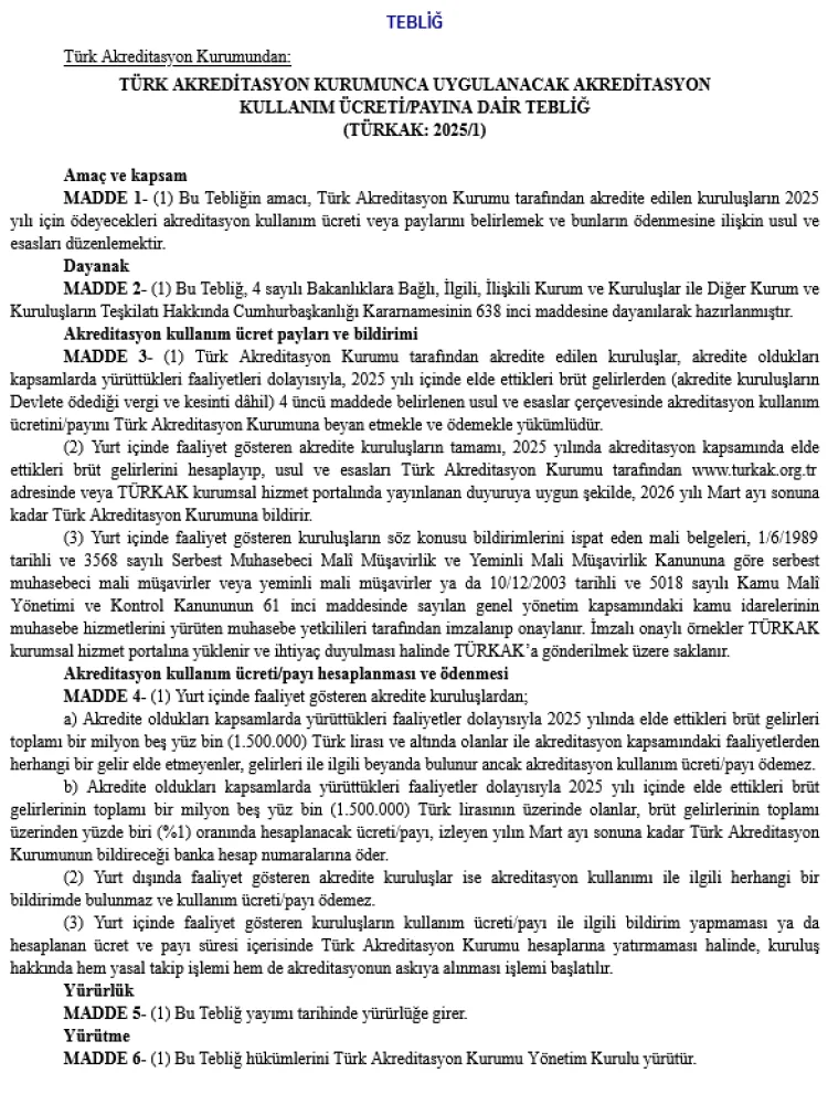 2025 Akreditasyon Ücretleri Belli Oldu!