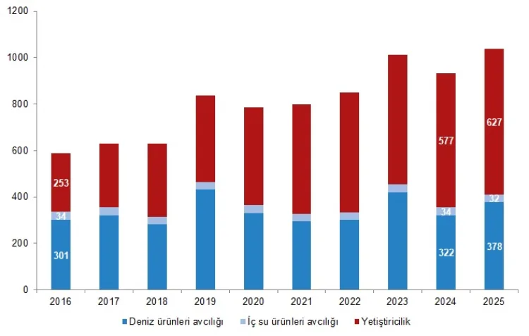 2025’te Su Ürünleri Üretimi Yüzde 11,1 Arttı