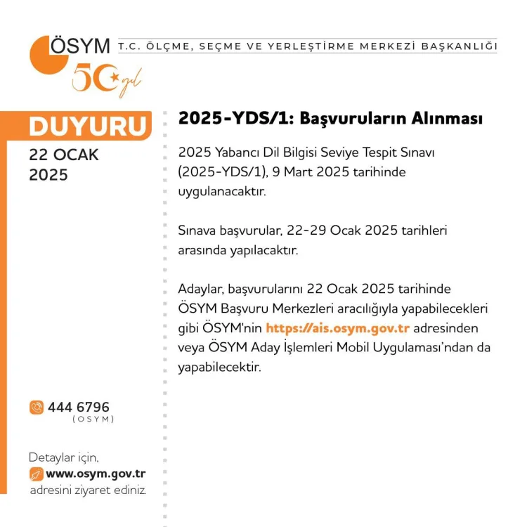 2025-YDS/1 Sınavı