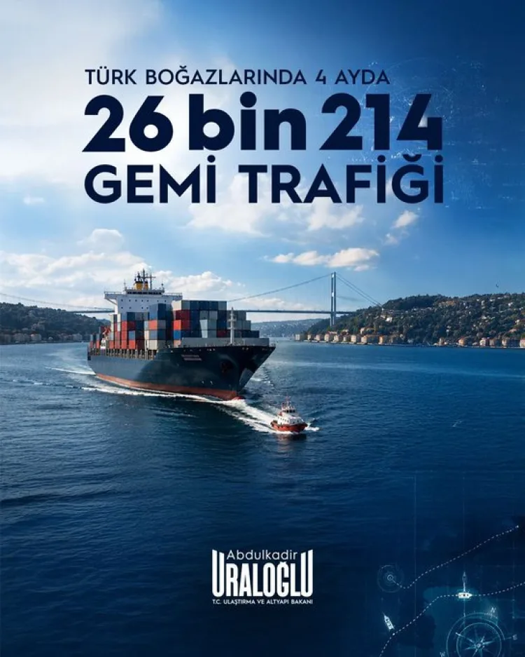 2026’da Türk Boğazları’ndan 26 bin gemi geçti!