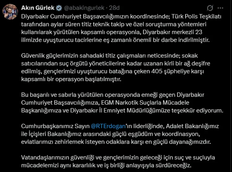 23 İl’de Uyuşturucu Operasyonu: 405 Şüpheli!