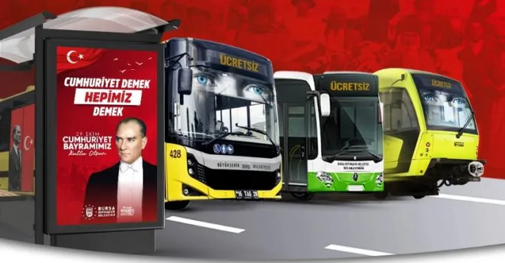 29 Ekim’de Bursa’da Toplu Ulaşım Ücretsiz!