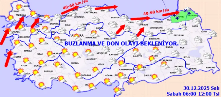 30 Aralık Hava Durumu: Kuvvetli Yağış ve Rüzgar!