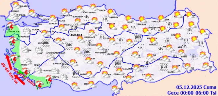 5 Aralık’ta Ege ve Akdeniz’de Şiddetli Yağış!