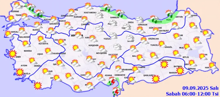 9 Eylül Hava Durumu: Sağanak Yağışlar Kapıda!