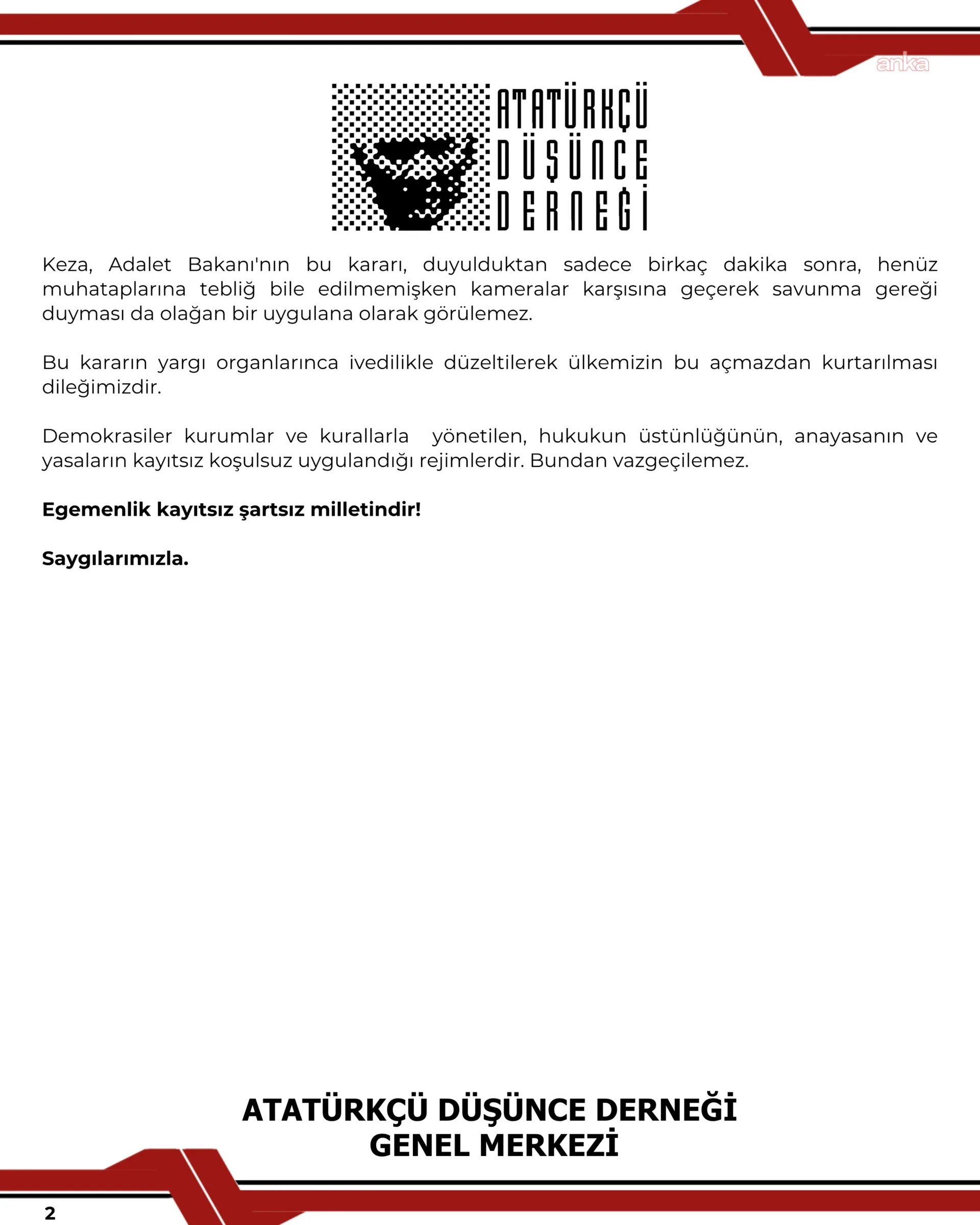 ADD’den CHP Kurultayı İptaline Sert Tepki