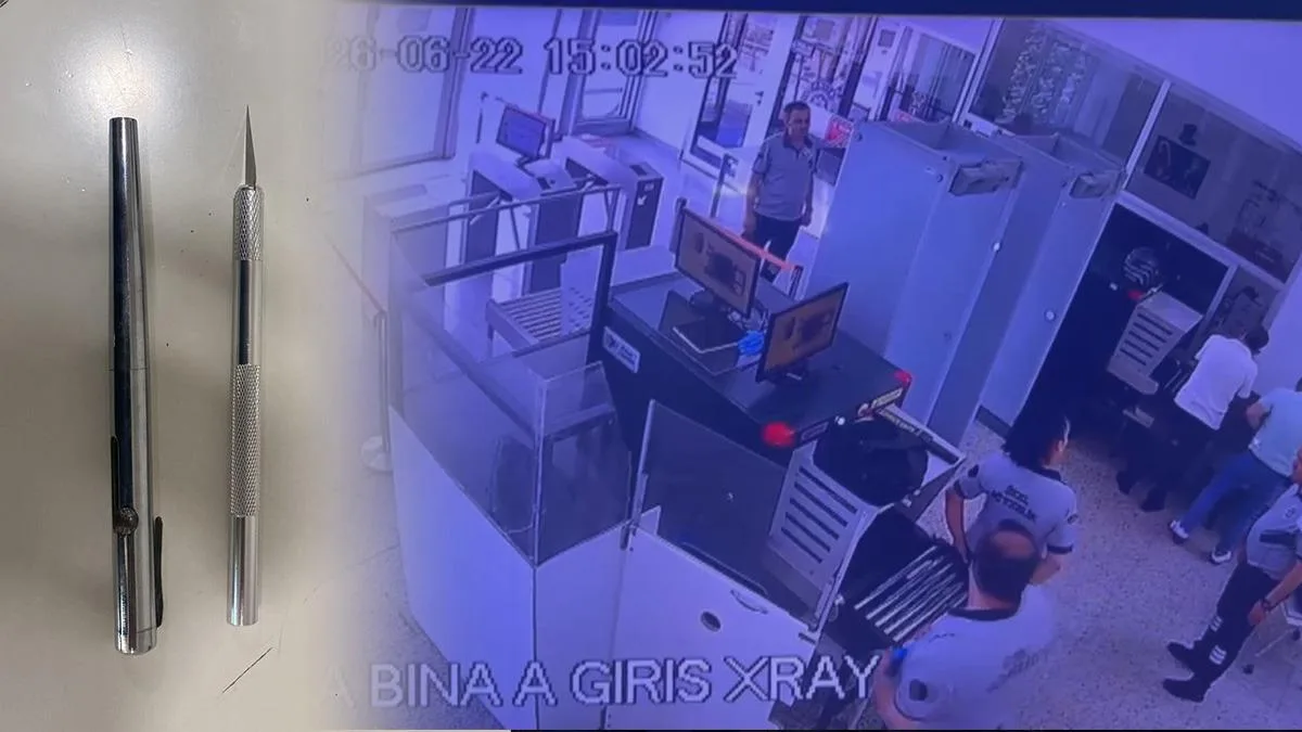 Adliyeye Kalem Silahla Giriş Yapmaya Çalıştı!