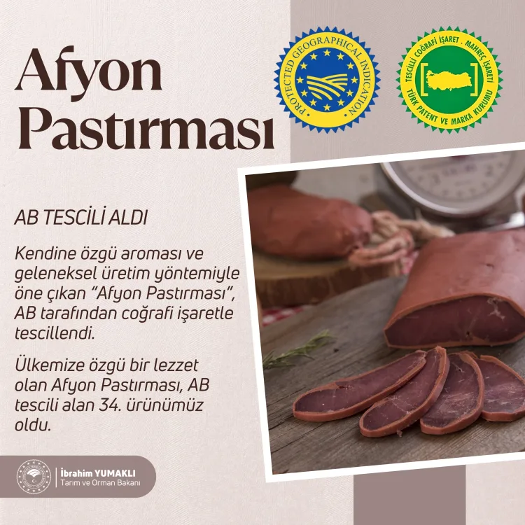 Afyon Pastırması, AB’den Coğrafi İşaret Tescili Aldı!