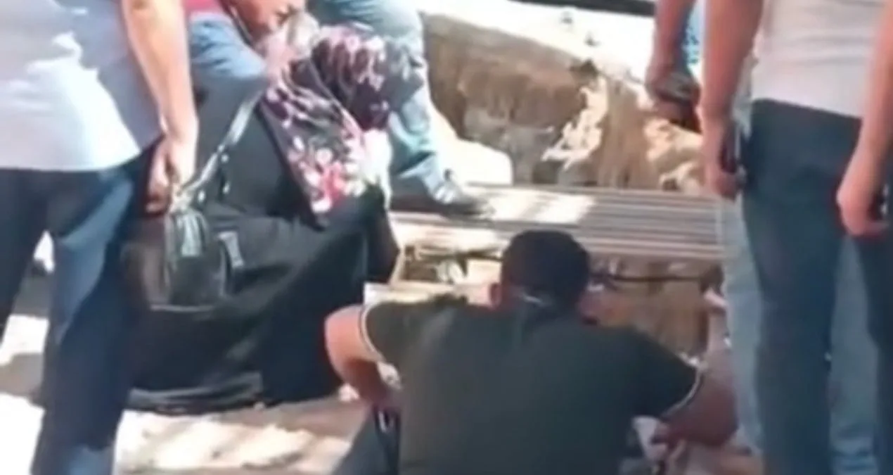 Altyapı Çalışmasında Kadın Kanalda Yaralandı!