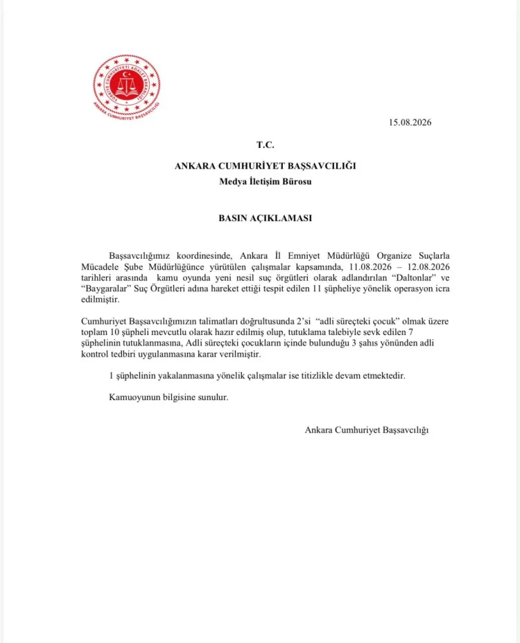 Ankara’da ‘Daltonlar’ ve ‘Baygaralar’ Operasyonu!