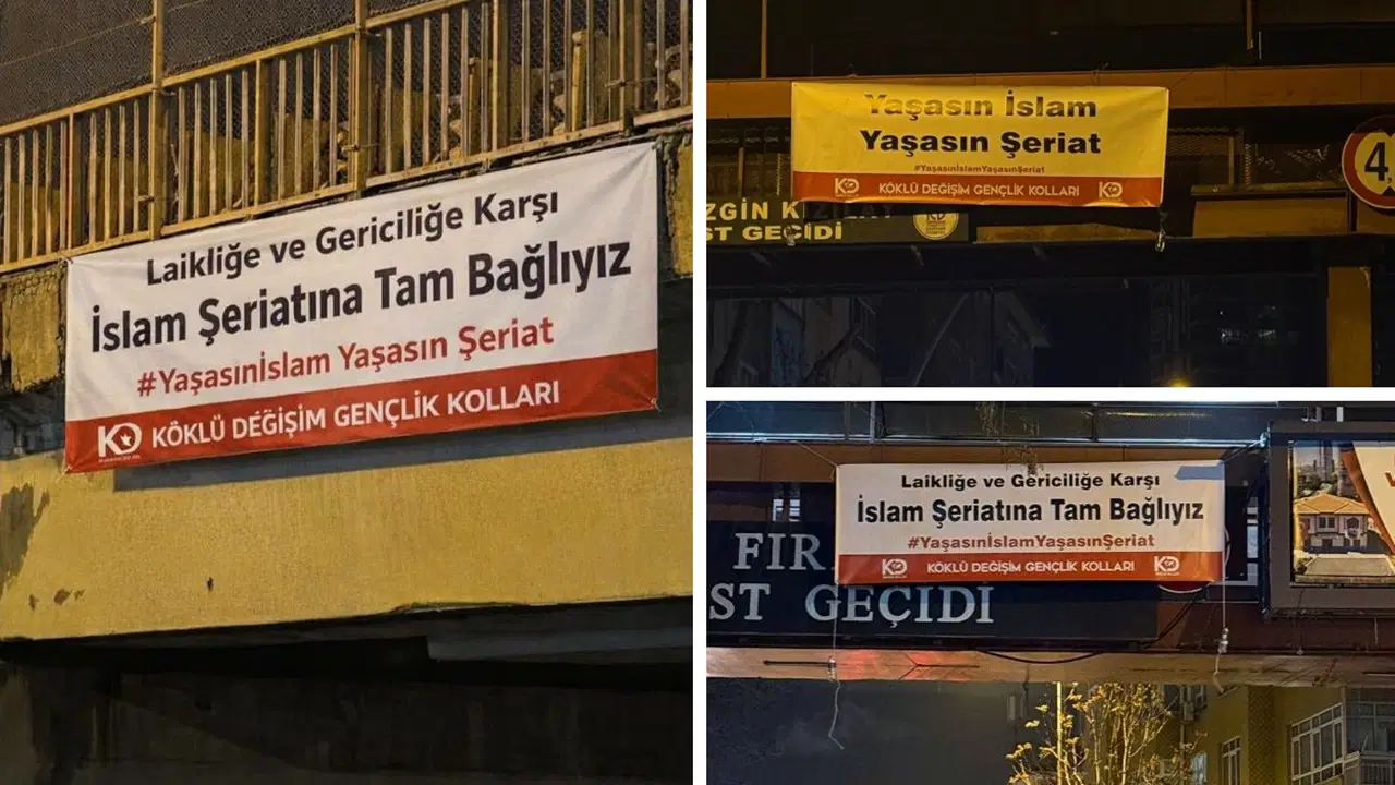 Ankara’da Şeriat Pankartları Gerginliği!