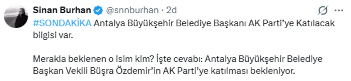 AK Parti ye hangi büyükşehir belediyesi katılacak? Dikkat çeken iddia: Sosyal medyadan duyurdu 3