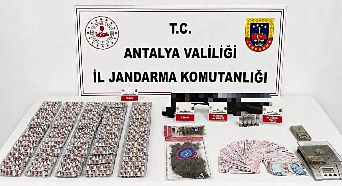 Antalya’da uyuşturucu operasyonunda büyük miktarda ele geçirme