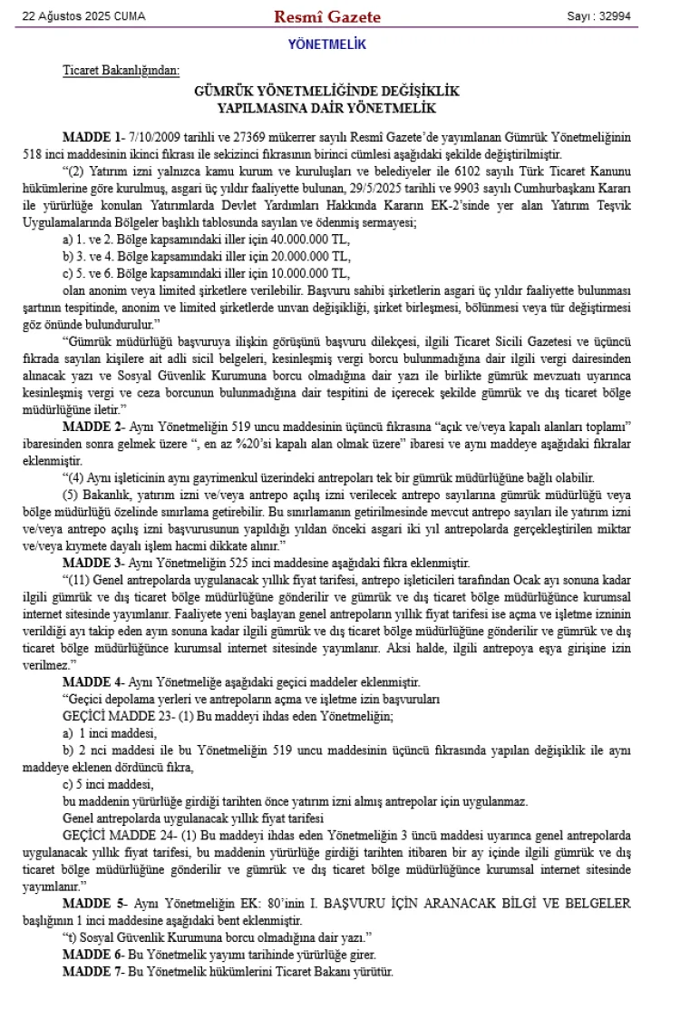 Antrepo İzinleri İçin Yeni Düzenlemeler Geldi!