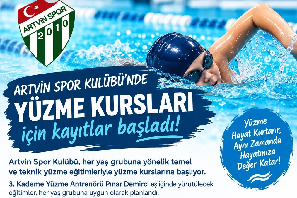 Artvin Spor Kulübü Yüzme Kursları Başlıyor