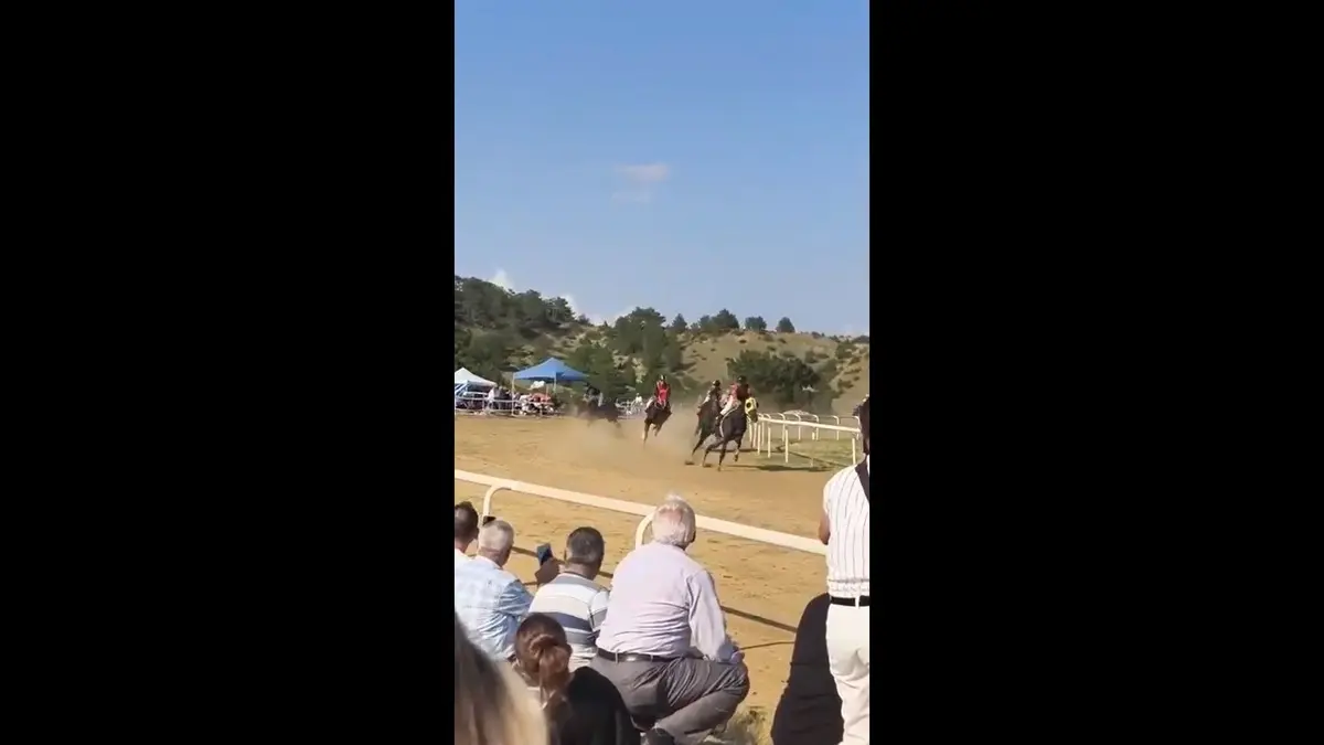 At yarışında korkunç an! Kafa kafaya çarpıştılar: 1 jokey yaralı 2 at öldü 2