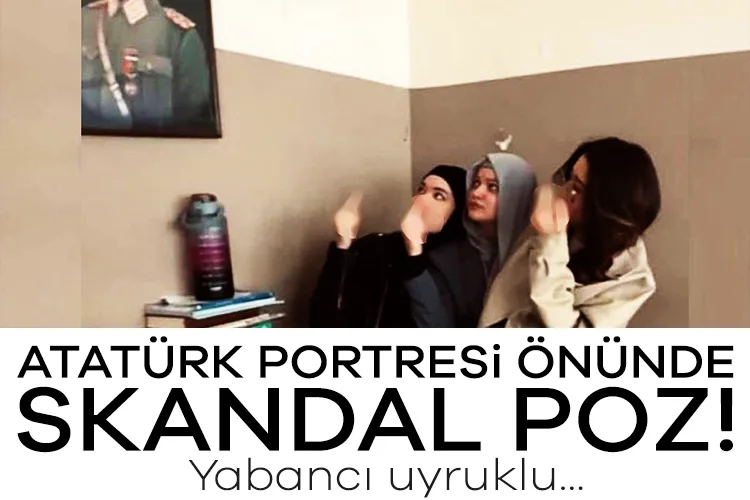 Atatürk Portresi Önünde Skandal Poz İfşa Edildi!