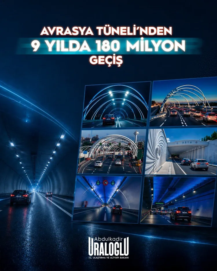 Avrasya Tüneli’nde 9 Yılda 180 Milyon Geçiş!