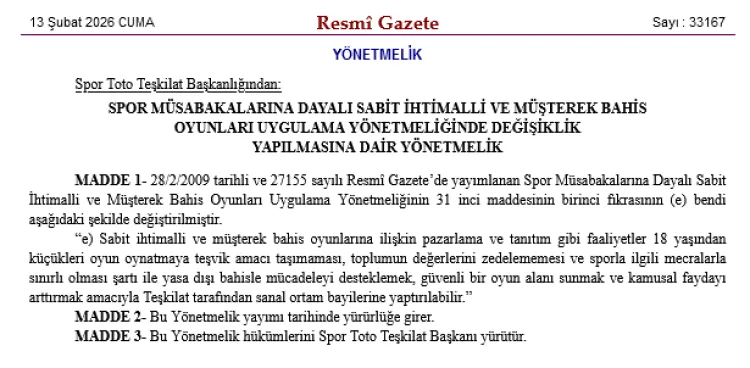 Bahis Tanıtımında 18 Yaş Kısıtlaması Getirildi