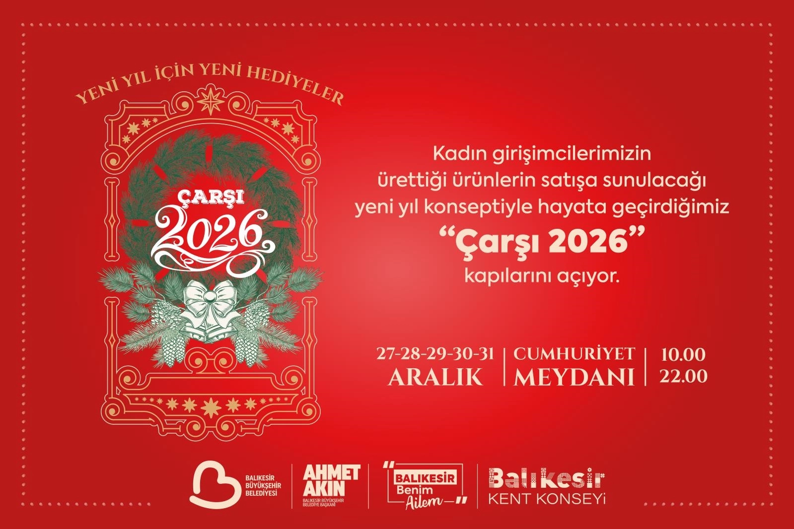 Balıkesir’de Çarşı 2026 ile Yeni Yıla Merhaba!