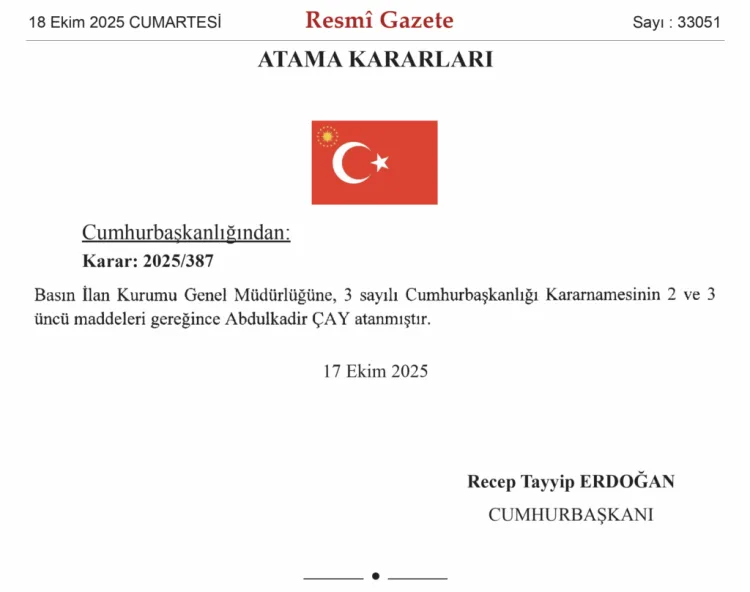 Basın İlan Kurumu’nun Yeni Genel Müdürü Çay!