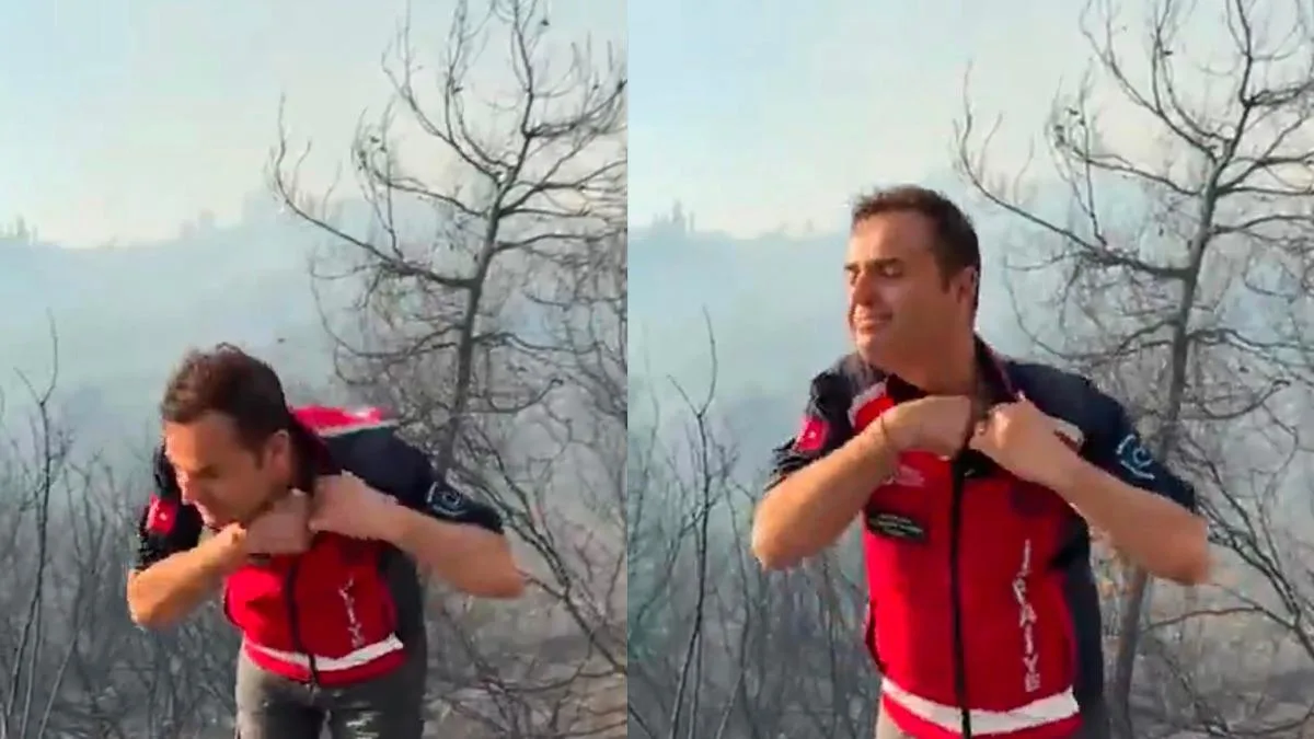 Başkan Akın Yangın Canlı Yayında Yaralandı!
