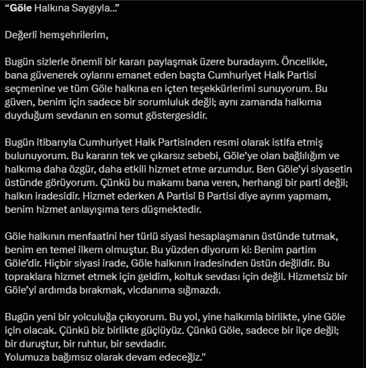 Başkan Budak, CHP’den İstifa Etti: Bağımsız Yolculuk