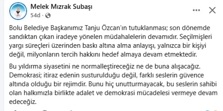 Başkan Subaşı’ndan Özcan’a Destek: Demokrasi Vurgusu