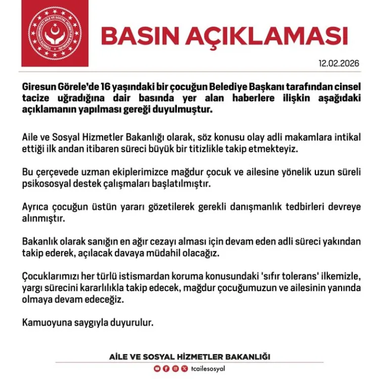 Başkan Taciz İddiasında Bakanlık Süreci İzliyor
