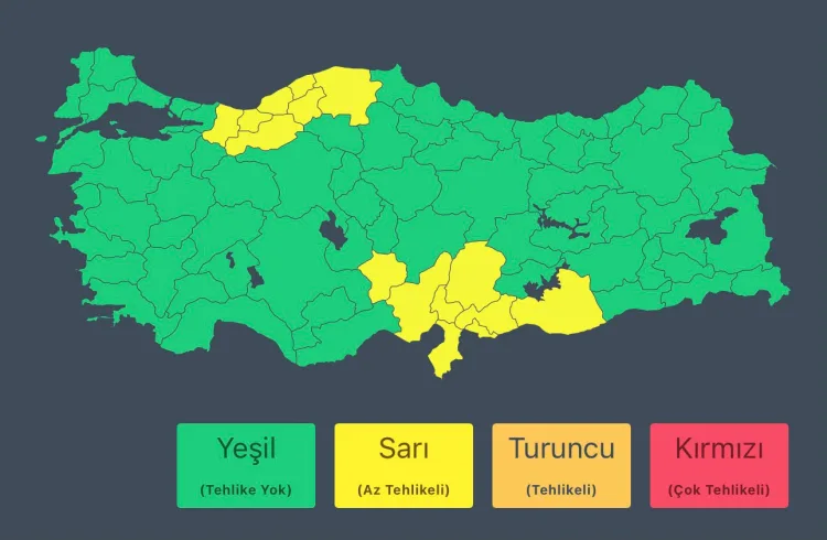 Batı Karadeniz ve Güney’de Kuvvetli Yağış Uyarısı!