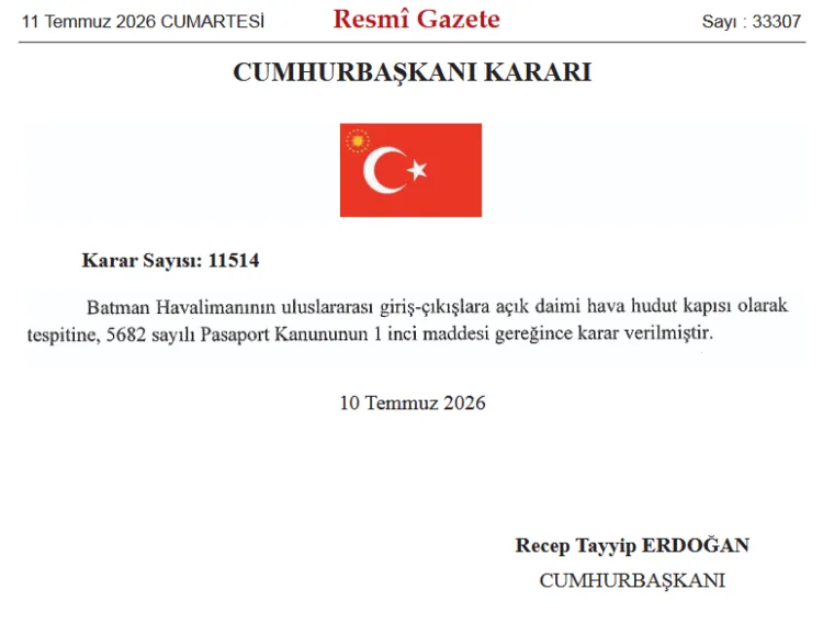 Batman Havalimanı Uluslararası Kapı Oluyor!