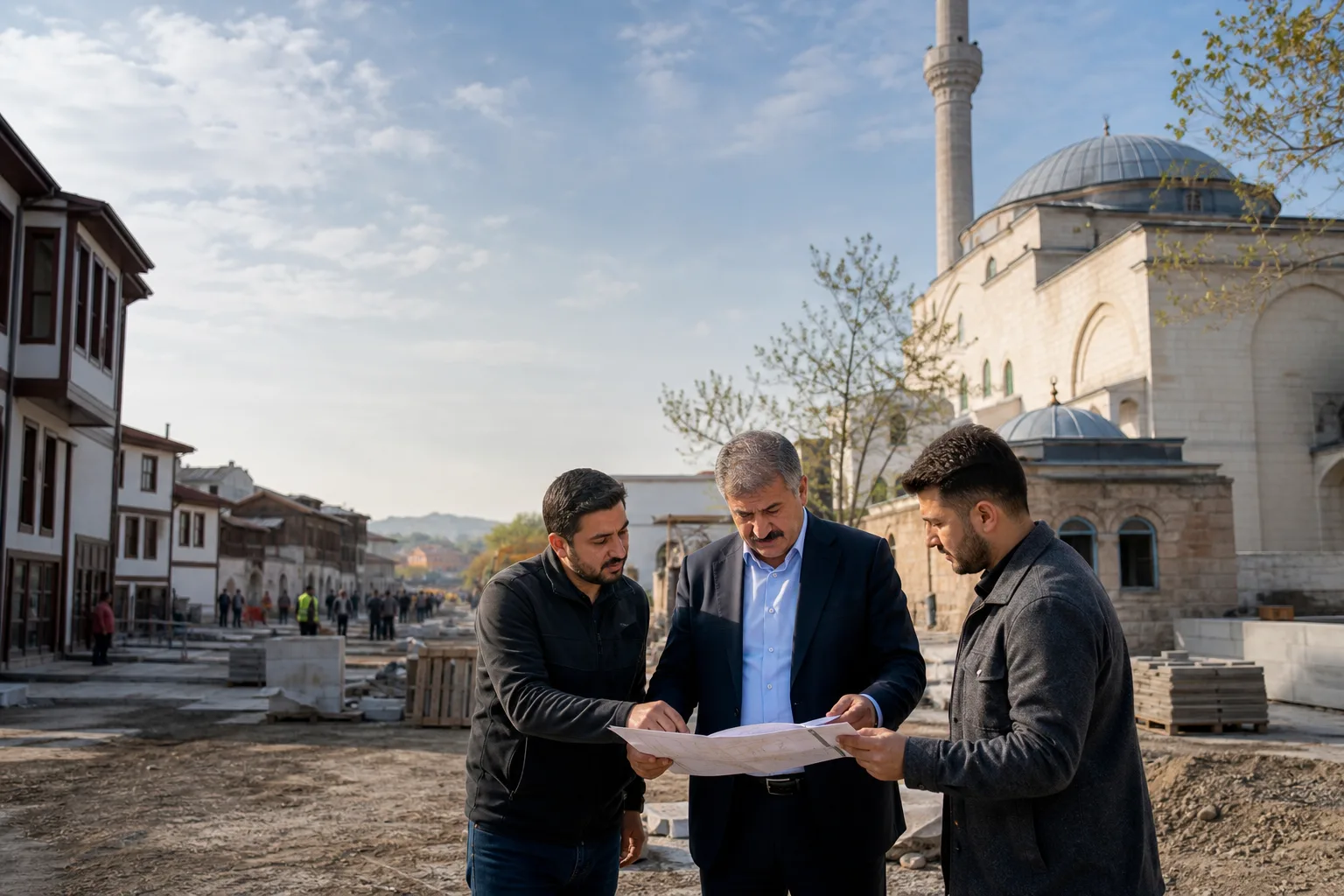 Battalgazi’de Şemsiye Sokak ve Yeni Cami Ay Sonuna Kadar Tamamlanacak