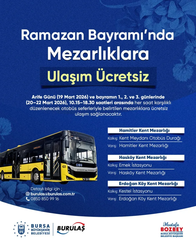 Bayramda Bursa’da Ulaşım Ücretsiz!
