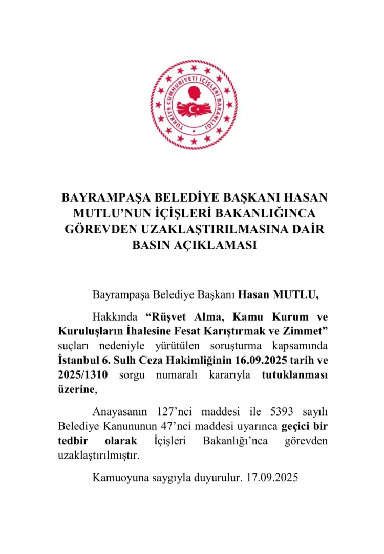 Bayrampaşa Belediye Başkanı Rüşvetle Tutuklandı