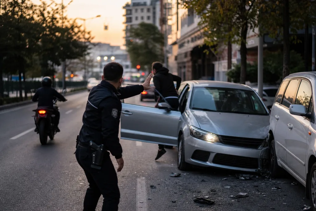 Bayrampaşa’da Polisin Kovalamacası: Sürücü Park Halindeki Araca Çarptı