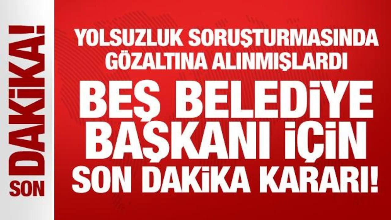 Belediye Başkanlarına Yolsuzluktan Uzaklaştırma!