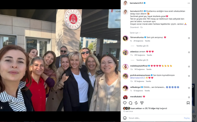 Berna Laçin’in Gözaltından Sonra Dostlarıyla Paylaştığı İyi Olma Mesajı