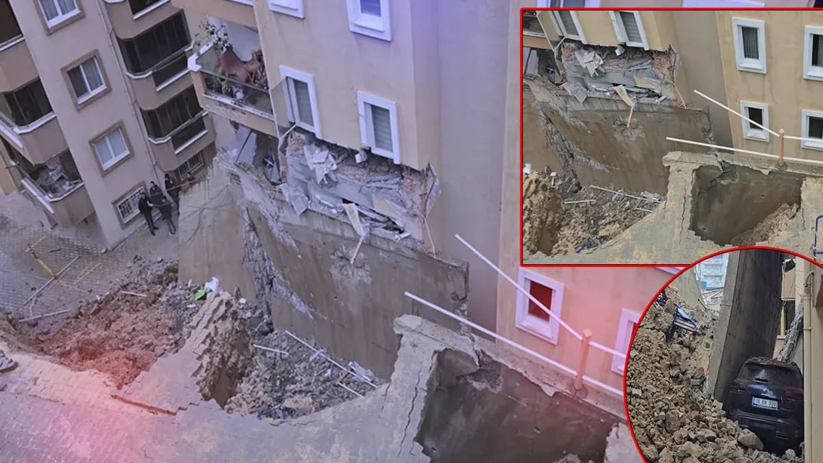 Beton Duvar Çöktü, 2 Araç Hasar Gördü!
